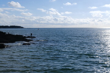 A beautiful landscape on a sunny day. Mesquer, France - April 29, 2024