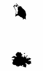 Antigua and Barbuda silhouette map