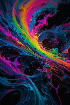 Amidst the din, chaos reigns with almost tangible intensity. A swirling array of colors, jagged lines, and distorted shapes collide in a dazzling display of chaos and conflict. This abstract painting 