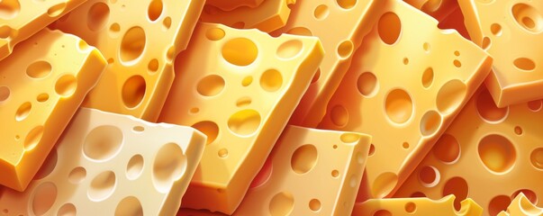 A background of various types of cheese. - obrazy, fototapety, plakaty