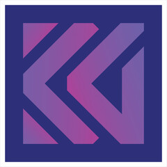 KD logo design. KO logo icon. KD, KKD, KO, KKO vector logo Vicious Violet with Migol Blue background.