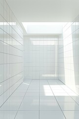 Fototapeta premium white interior space corridor concept white colour interior space with daylight cosy comfort home interior design background