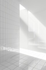 Obraz premium white interior space corridor concept white colour interior space with daylight cosy comfort home interior design background