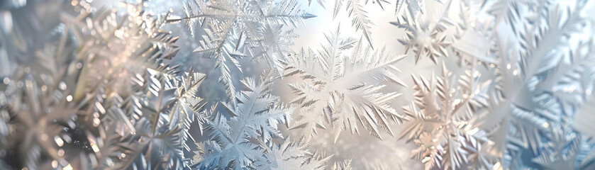Frosted Glass Window: Close-Up of Textured and Frosted Glass Window with Winter Frost