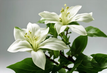 Obraz premium 'frame space background The white text isolated Cape green flower's leaf Jasmine Background Pattern Abstract Flower Texture Design Summer Isolated Frame Nature Tree Spring Leaf White Floral Garden'