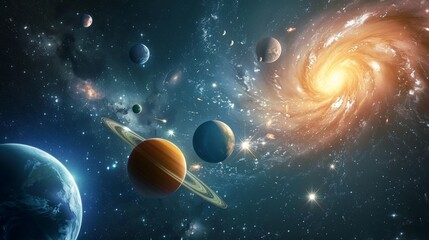 The vast universe, Earth,there are many planets