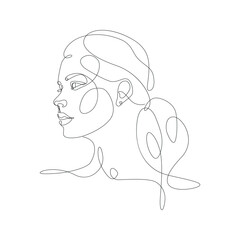 girl one line. vector drawing.
