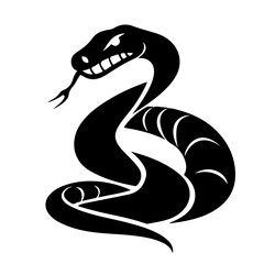 cobra snake tattoo style in black and white