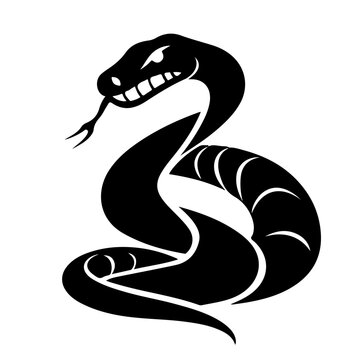 cobra snake tattoo style in black and white