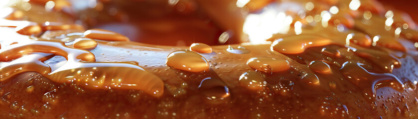 Glazed Doughnut Temptation: Close-Up of Shiny and Textured Glazed Doughnut in Bakery Display.