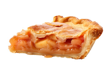 Apple pie isolated on transparent or white background, png