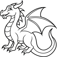 Dragon coloring pages. Dragons animal line art