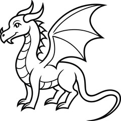 Dragon coloring pages. Dragons animal line art