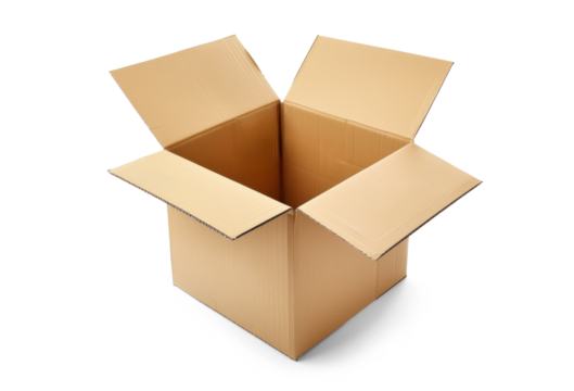 Empty Open Cardboard Box Isolated