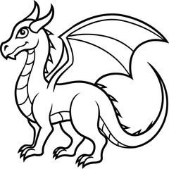 Dragon coloring pages. Dragons animal line art