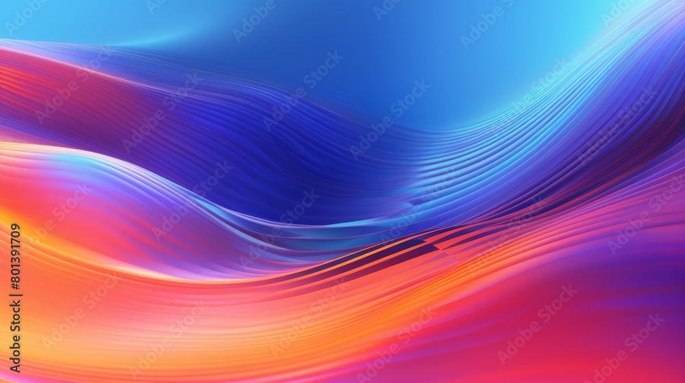 Aufkleber a mesmerizing abstract flowing neon wave background in a glitch art style, with distorted pixels and