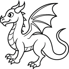 Dragon coloring pages. Dragons animal line art