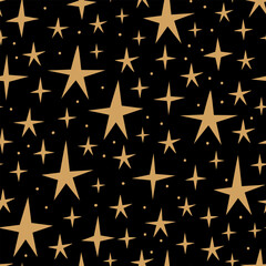 Obraz premium Seamless pattern with stars in boho style. Vector flat abstract background