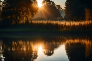 sunrise over the lake