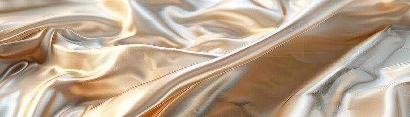 Obraz premium Smooth Silk Pillowcase: Close-Up of Smooth and Textured Silk Pillowcase with Luxurious Comfort