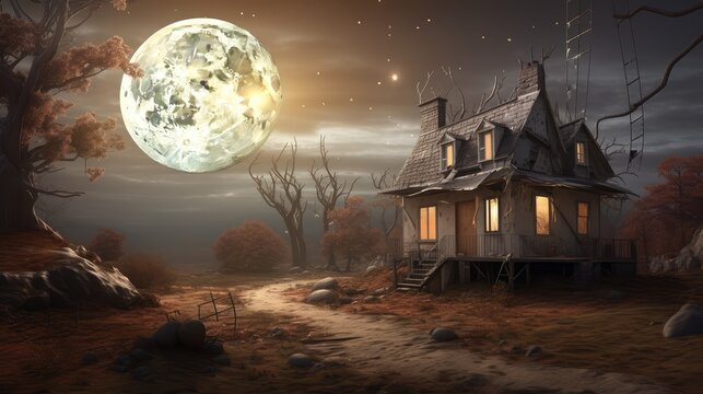 halloween night scene