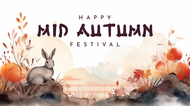 Happy Mid Autumn Festival Poster Design, Social Media Post. Chinese Holiday