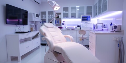 Laser treatment cosmetic salon interior. ai generated