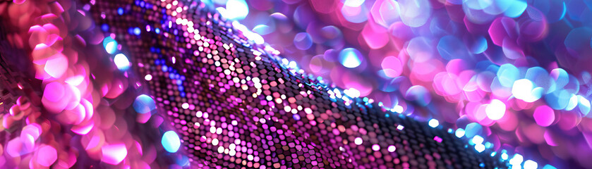 Glittering Sequin Dress: Close-Up of Shimmering and Textured Sequin Dress Fabric in Fashion Show