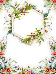 frame with flowers for weeding invitations templates, book cover background.