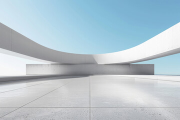 Obraz premium Concrete outdoor square building,Empty architectural background.