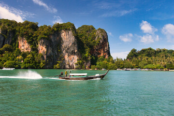 KRABI, THAILAND - JULY 14, 2023 : Beautiful natural view scenery landscape at Pakbia island near...