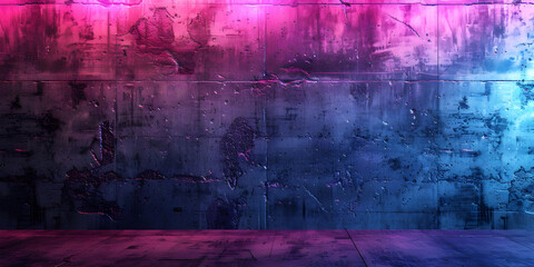 Neon Glow: Cement Wall Background with Vibrant Lights, Urban Radiance: Neon Lights on Cement Wall for a Modern Look-Ai-generated