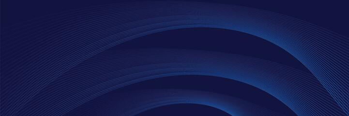 Dark abstract background with glowing wave. Shiny moving lines design element. Elegant dynamic wavy lines. Modern futuristic technology concept. Vector