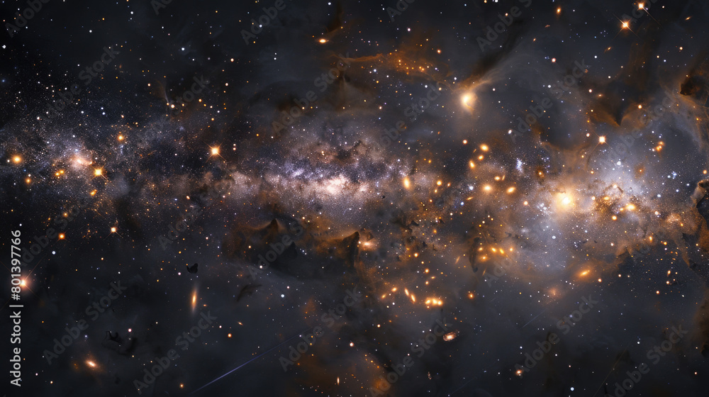 Wall mural a vast cluster of stars illuminating the night sky, creating a mesmerizing celestial display