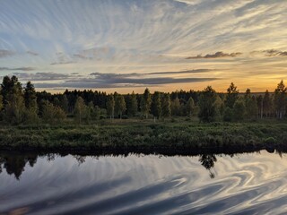 sunset on the river