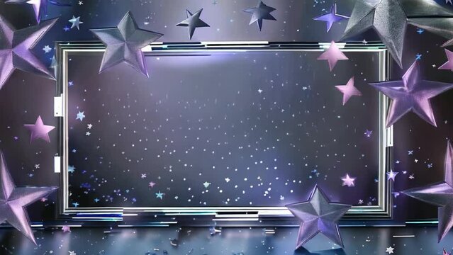 Animated purple background with frame and stars