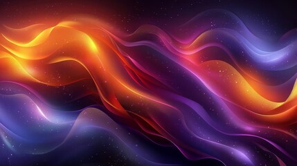 An abstract painting of vibrant waves of color