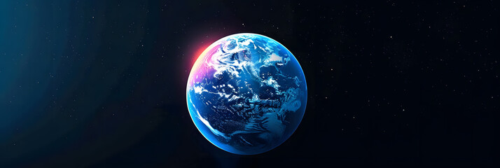 World shape with blue and black background