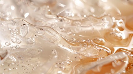 Close-up of a glass of amber liquid with bubbles. - obrazy, fototapety, plakaty