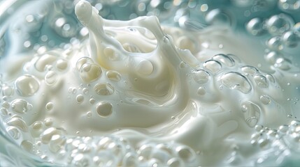 A glass of milk with a splash. - obrazy, fototapety, plakaty