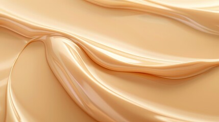 Close-up of a creamy, liquid foundation. The foundation is smooth and silky, and it has a light, natural finish. It is perfect for creating a flawless complexion.