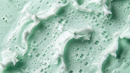 Closeup of a light green and white textured surface with a bubbly appearance. - obrazy, fototapety, plakaty