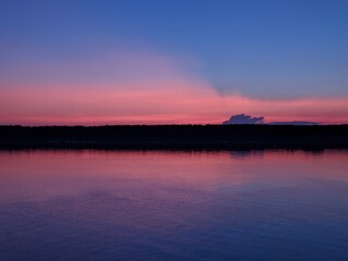 sunset over the river