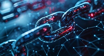 Futuristic Blockchain Technology Network in Digital Cyberspace