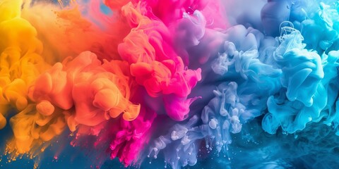 Obraz premium An explosion of colored powder creates a dynamic and vibrant abstract image, capturing motion and color in action