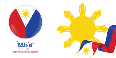 phillipines independence day wishing banner design vector file