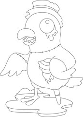 Crow Halloween Zombie Animal Vector Graphic Art Illustration