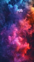 Fototapeta premium color full smoke on a black background. High quality photo, background, design, pattern, modern, bright, fog and smoke, illustration, art, abstract backgrounds, creativity