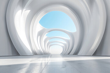 Obraz premium Concrete outdoor square building,Empty architectural background.