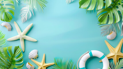 Summer background template with fresh elemental for product or promotion key visual design.vacation and travel concepts wallpaper